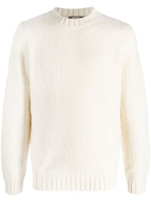 Вълнен пуловер с кръгло деколте A.p.c. бяло