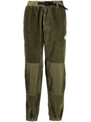 Manšestrové rovné kalhoty Moncler Grenoble zelené