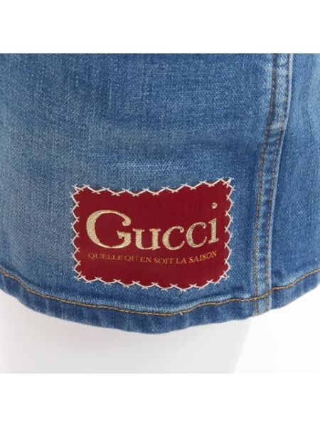 Szorty bawełniane retro Gucci Vintage niebieskie