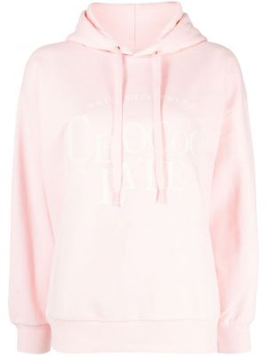 Pamučna hoodie s kapuljačom s vezom Chocoolate ružičasta
