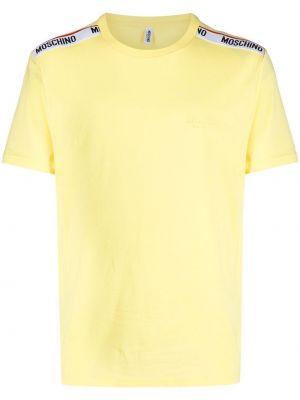Памучна тениска Moschino жълто