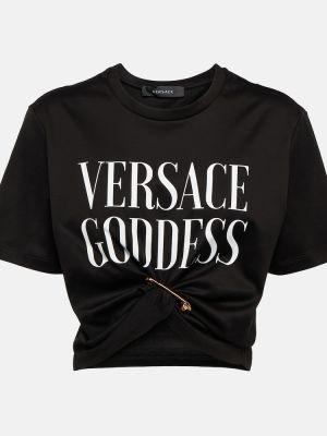 T-shirt di cotone Versace nero