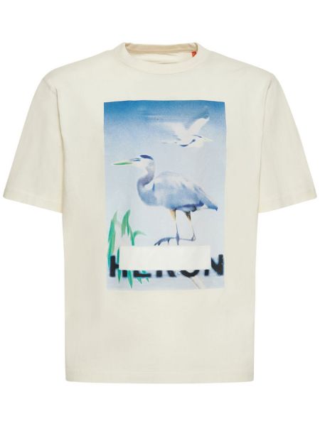 Koszulka bawełniana z dżerseju Heron Preston biała