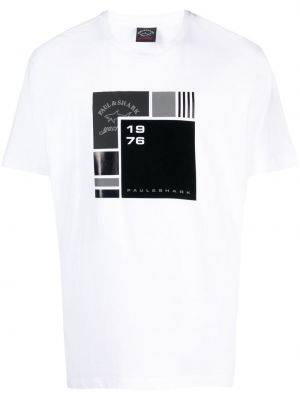 T-shirt con stampa Paul & Shark bianco