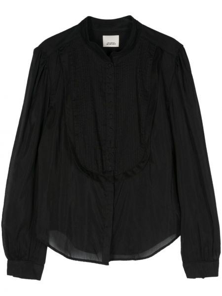 Bluse mit plisseefalten Isabel Marant schwarz