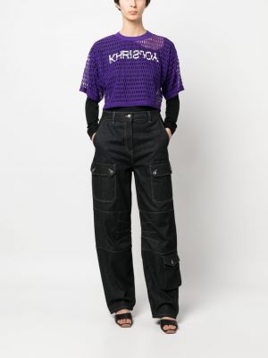 Raštuotas marškinėliai Khrisjoy violetinė