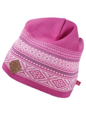Розовая утепленная шапка Kama