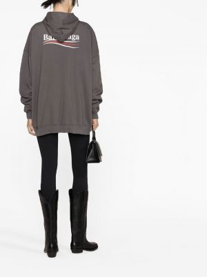 Oversize hoodie mit print Balenciaga grau