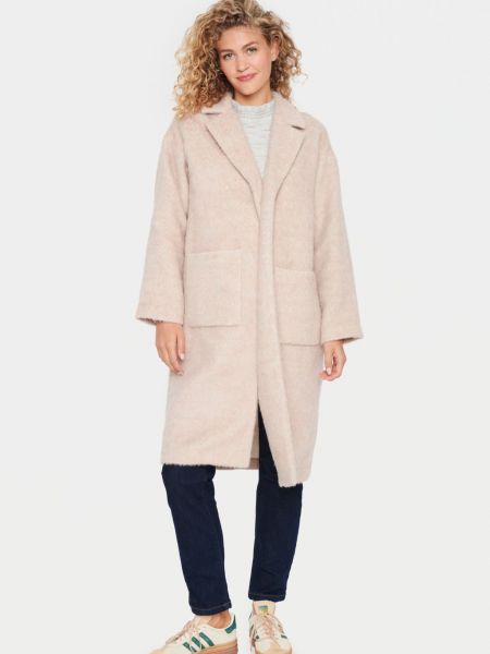 Меланжевое пальто Saint Tropez розовое