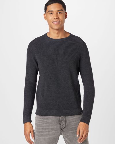 Меланжов пуловер Brax черно