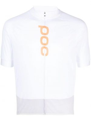 Риза с принт Poc бяло