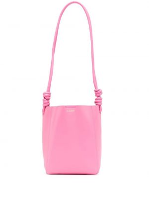 Δερμάτινη τσάντα ώμου με σχέδιο Jil Sander ροζ