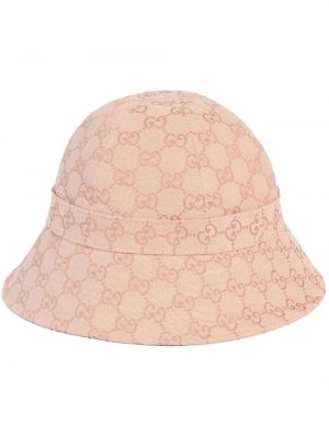 Różowa czapka Gucci