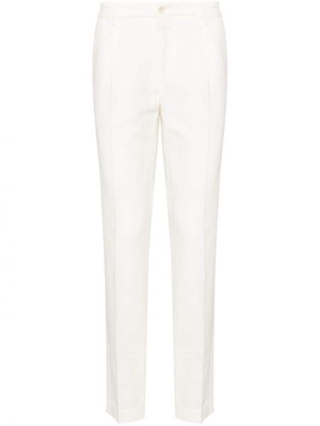 Pantalon slim plissé Incotex blanc