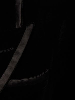 Žametna svilena jakna iz rebrastega žameta Tom Ford črna