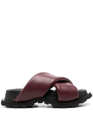 Sandale din piele Jil Sander roșu