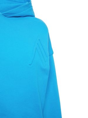 Mikina s kapucí jersey The Attico modrá