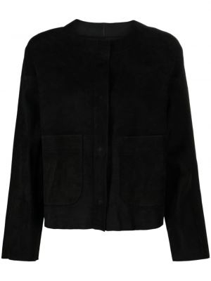 Reverzibilna kožna jakna od brušene kože Desa 1972 crna