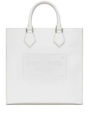 Kožená nákupná taška Dolce & Gabbana biela