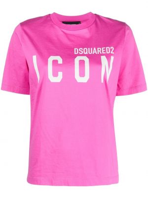 Tričko s potiskem Dsquared2 růžové