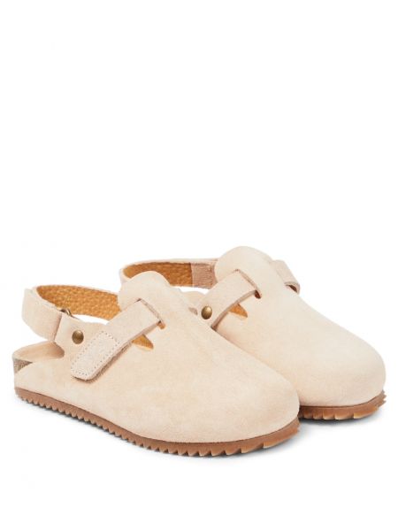 Semsket skinn sandaler for jenter Pepe beige