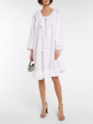 Βαμβακερή φόρεμα Patou λευκό
