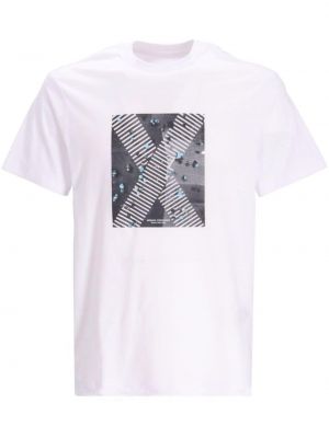 Bavlněné tričko s potiskem Armani Exchange bílé