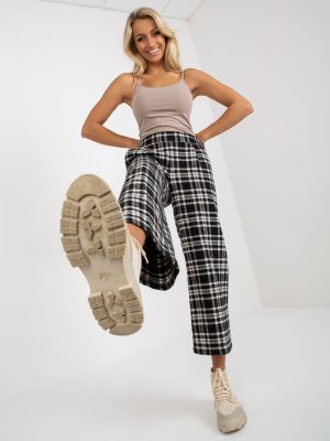 Pantaloni culottes în carouri Fashionhunters