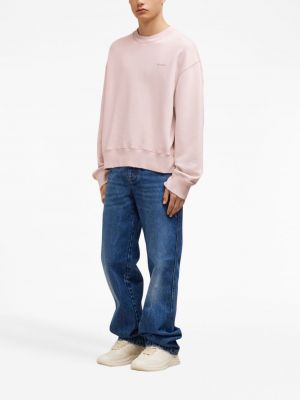 Sweatshirt mit stickerei aus baumwoll Ami Paris pink