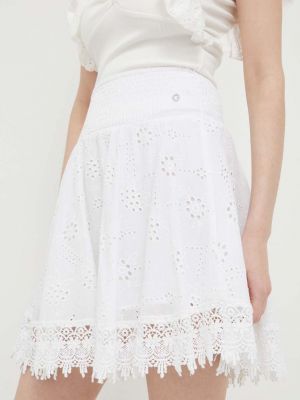 Pamučna mini suknja Guess bijela
