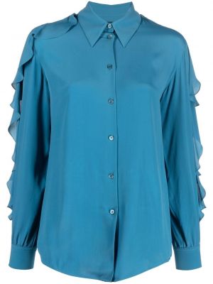 Ruffle krage bluse Boutique Moschino blå