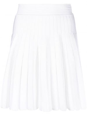 Πλισέ πλεκτή φούστα Balmain λευκό