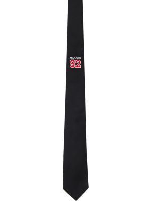 Черный спортивный галстук Alexander McQueen