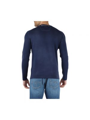Camiseta de algodón con estampado de cuello redondo Replay azul