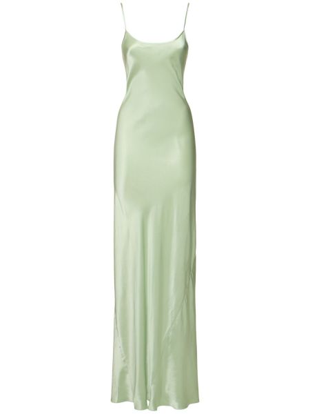 Viszkóz hosszú ruha Victoria Beckham zöld