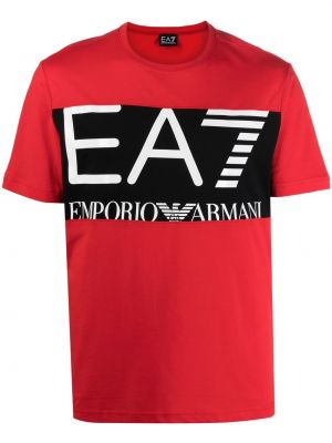 Trykt t-skjorte Ea7 Emporio Armani rød