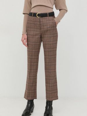 Weekend Max Mara gyapjú nadrág női, magas derekú egyenes