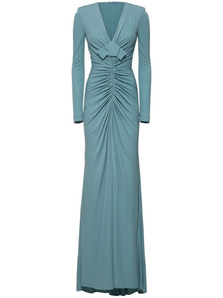 Drapert jersey dress Elie Saab blå