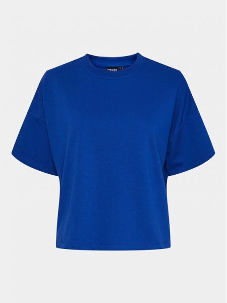 Voľné priliehavé tričko Pieces modrá