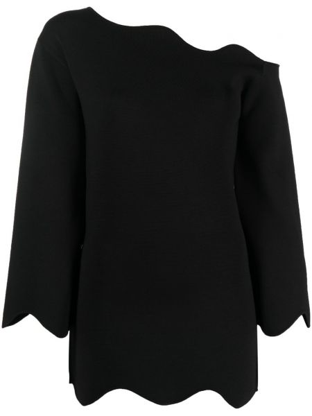 Asymmetrisk strikket crop top By Malene Birger svart