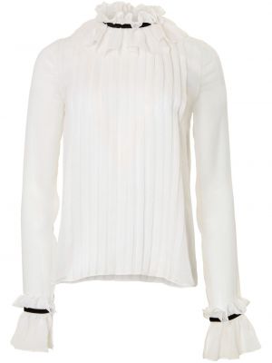 Копринена блуза Carolina Herrera бяло
