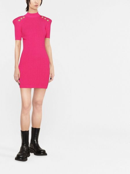 Mini robe avec manches courtes Balmain rose