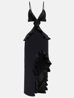 Asymetrické midi šaty David Koma černé