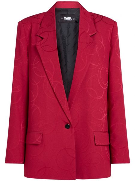 Žakárové saténové sako Karl Lagerfeld červená