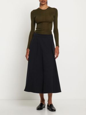 Spódnica midi bawełniana Ralph Lauren Collection czarna