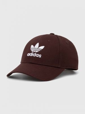 Pamučna kapa Adidas Originals smeđa