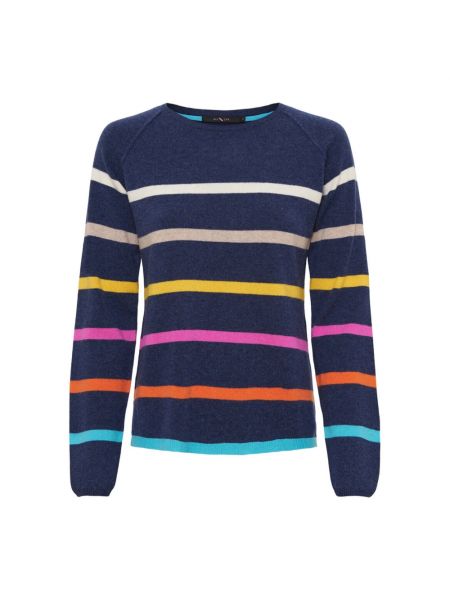 Sweter w paski w kolorze melanż Btfcph niebieski