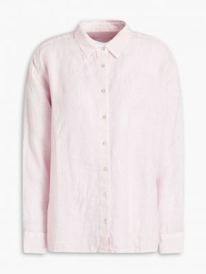 Льняная рубашка с вышивкой 120% Lino розовая