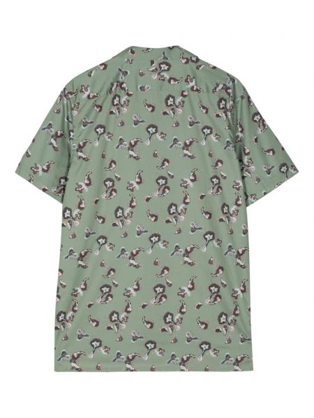 Raštuota medvilninė marškiniai Ps Paul Smith žalia
