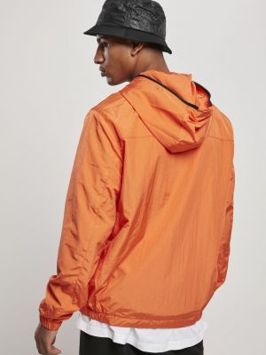 Krepová nylónová bunda na zips Uc Men oranžová